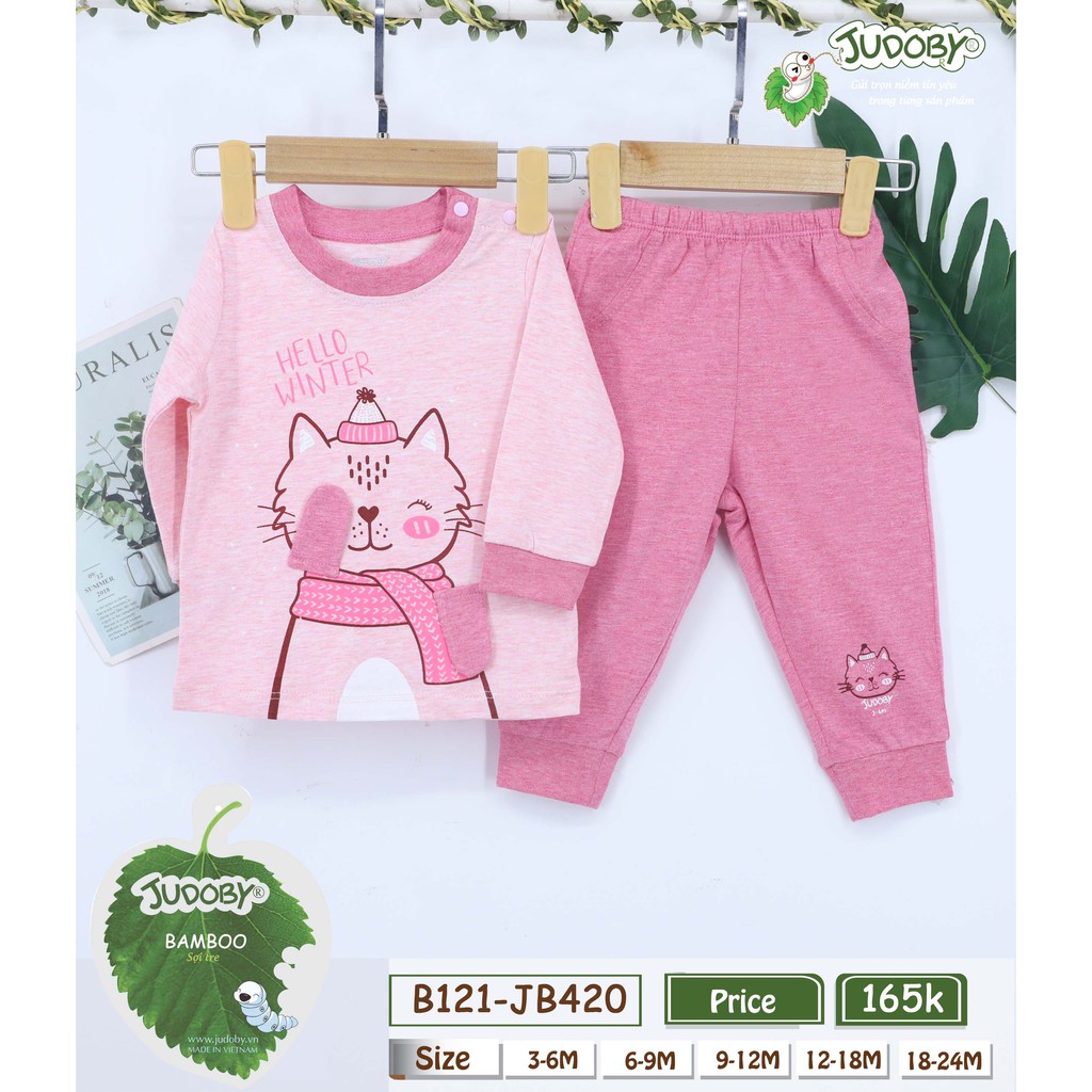 Judoby - Bộ cài vai dài tay Bamboo BT+BG (6-24M) JB420