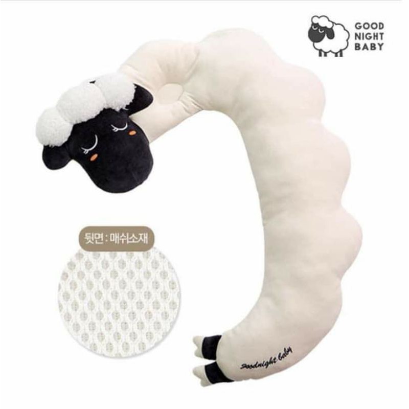 Gối chữ C Cừu Made in Korea Good Night Baby 2in1&lt;Chính hãng&gt;