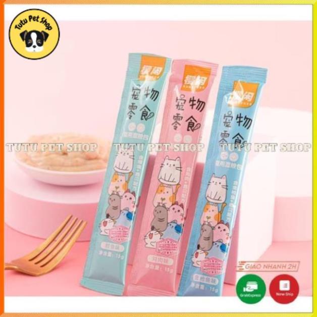 Súp thưởng Sakura thức ăn dinh dưỡng cho boss mèo mọi lứa tuổi/ Súp mèo dạng thanh 15g - Tutu pet shop