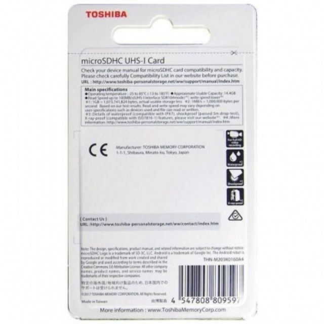 Thẻ Nhớ Toshiba 32GB Chính Hãng