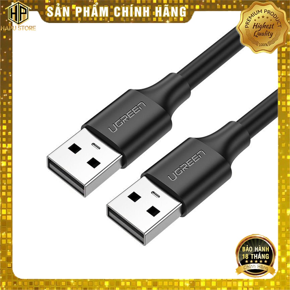 Cáp USB Ugreen US102 hai đầu đực chuẩn USB 2.0 dài 0,5 đến 3m chính hãng - Hapustore