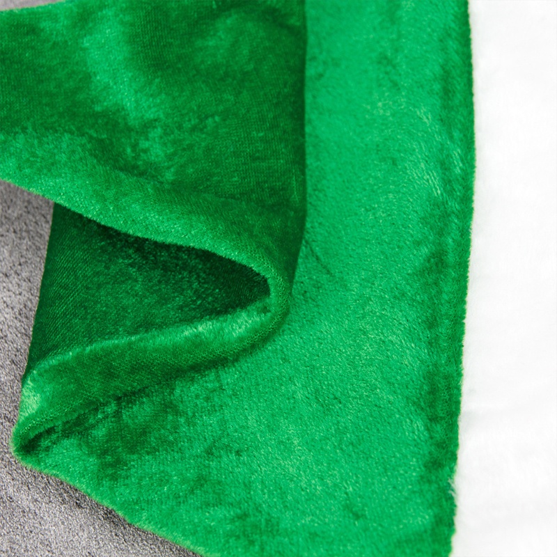 Mũ Ông Già Noel Màu Xanh Lá Cây Cổ Điển Bằng Vải Nhung Màu Trắng Cho Người Lớn Và Trẻ Em