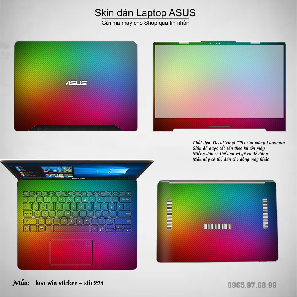 Skin dán Laptop Asus in hình Hoa văn sticker nhiều mẫu 36 (inbox mã máy cho Shop)