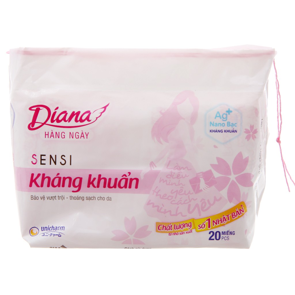 BĂNG VỆ SINH HÀNG NGÀY DIANA SENSI KHÁNG KHUẨN 20 MIẾNG - 40 MIẾNG