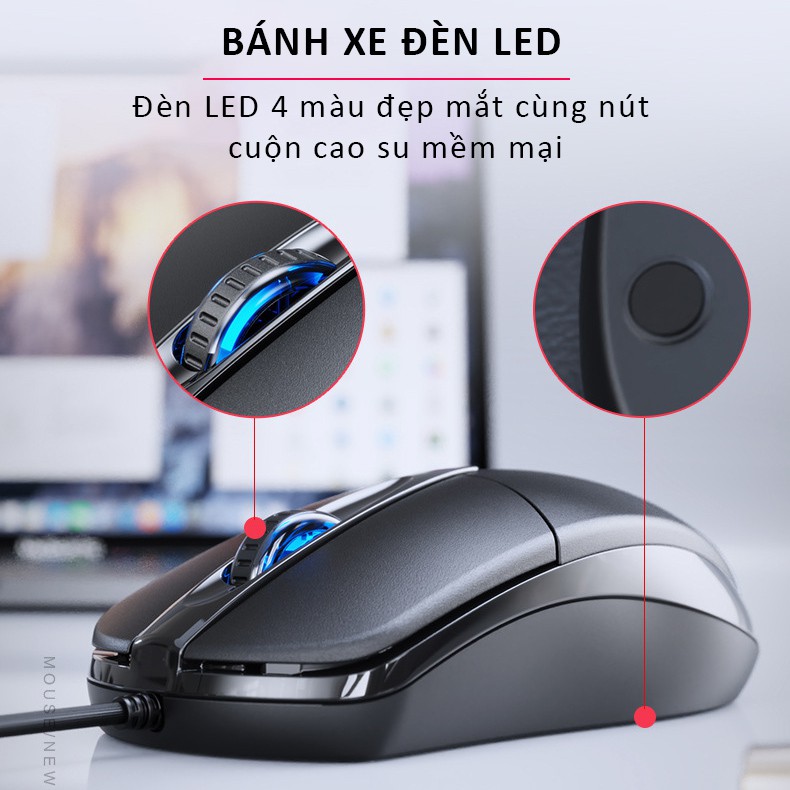 Chuột máy tính có dây SIDOTECH P20 chính hãng giá rẻ silent tắt âm chống ồn DPI 1200 chơi game cho laptop pc