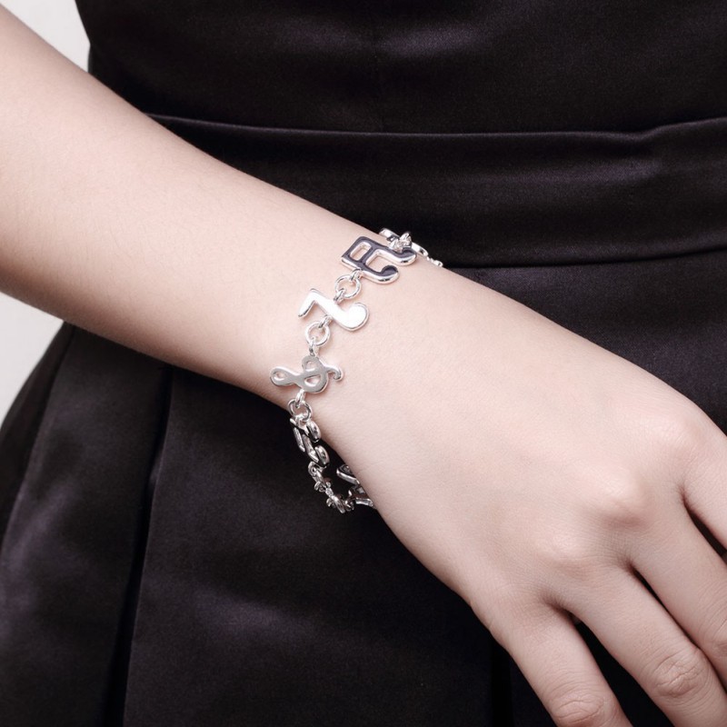 Women Elegant Silver Plated Crystal Jewellery Cuff Chain Bracelet Charm Bangle