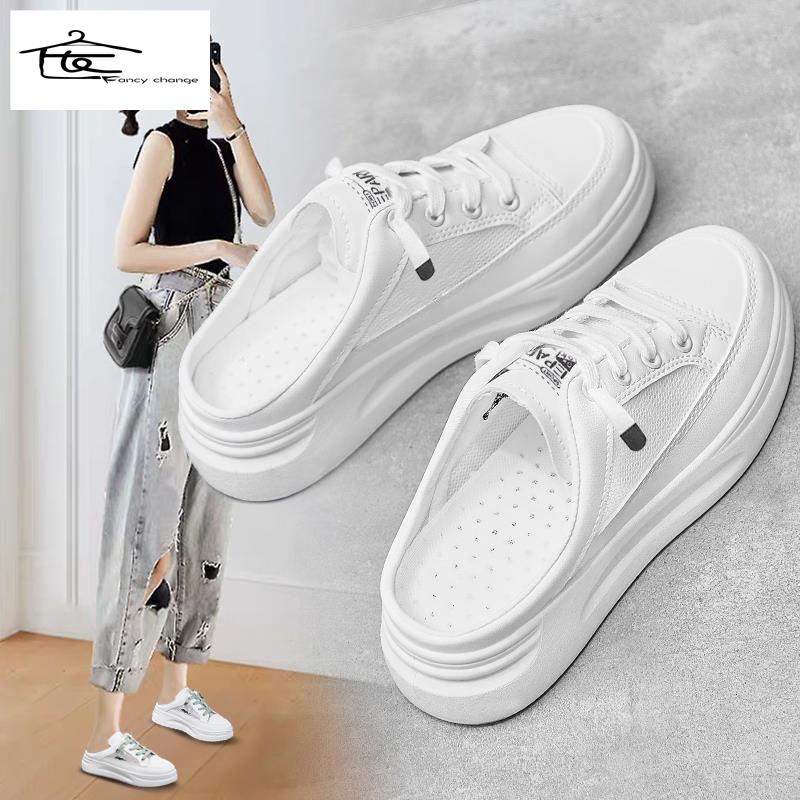 Dép Bít Mũi Phối Lưới Thoáng Khí Chống Trượt Thời Trang Mùa Hè Phong Cách Hàn Quốc