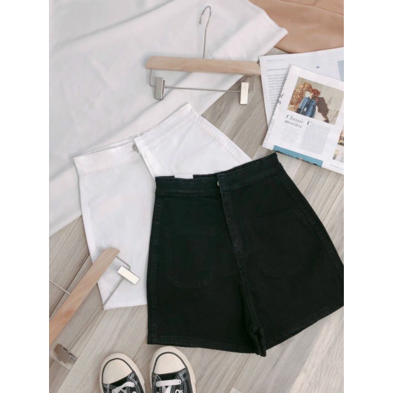 Lenkapas - Quần short kaki jeans không túi trước dày dặn