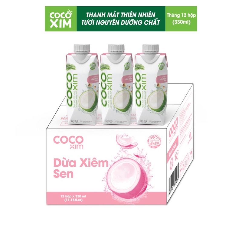 Nước dừa Cocoxim 330ml thùng 12 chai