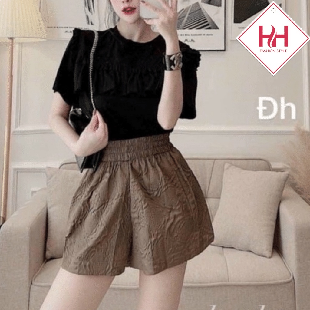 Quần Short Nữ Dập Hoa Trẻ Trung Thời Trang H&HSHOP Dễ Phối Đồ Mẫu Mới Mùa Hè 2022 | BigBuy360 - bigbuy360.vn