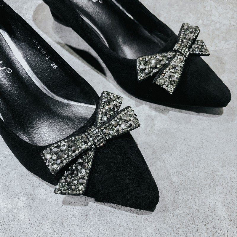 Giày đế xuồng nơ đá bền đẹp êm chân gót cao 5p và 8p size 33/40 300720 TP3