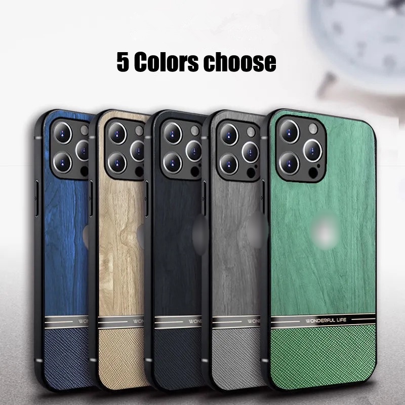 Ốp điện thoại vân gỗ đơn giản sang trọng thích hợp cho iPhone 12 11 pro max xs max xr x 8 7 plus