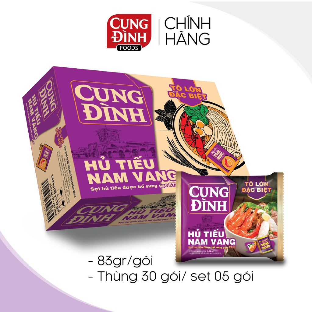 Hủ Tiếu Nam Vang Cung Đình Gói 83gr, thùng 30 gói