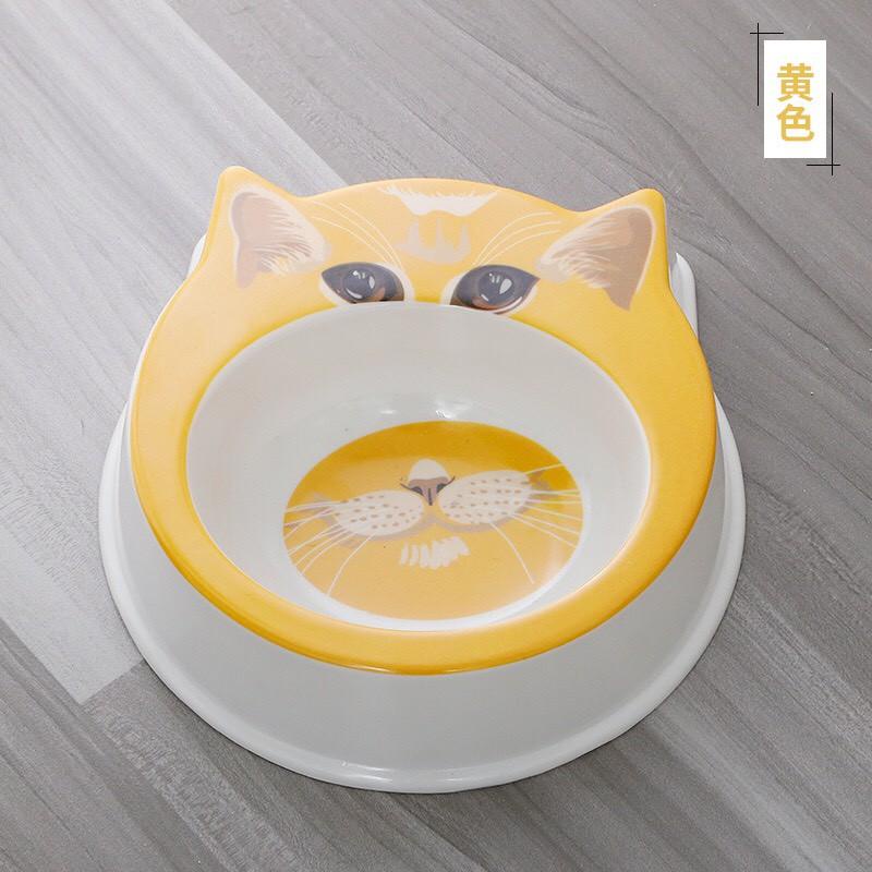 [Cao Cấp ] Bát nhựa đơn hình mặt mèo siêu dày nhiều màu sắc
