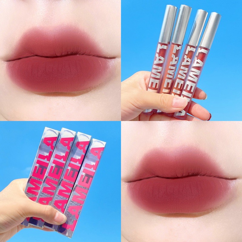 Son Kem Bóng Nhung Lì Tint Lì Lameila Guicami Novo Velvet Lip Glaze Dưỡng Ẩm Chống Thấm Nước Không Phai Nội Địa Trung