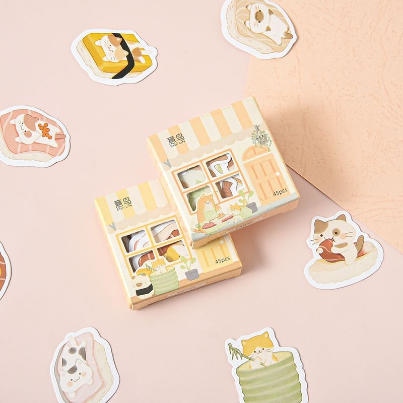 Set 45 hình dán hộp sticker trang trí