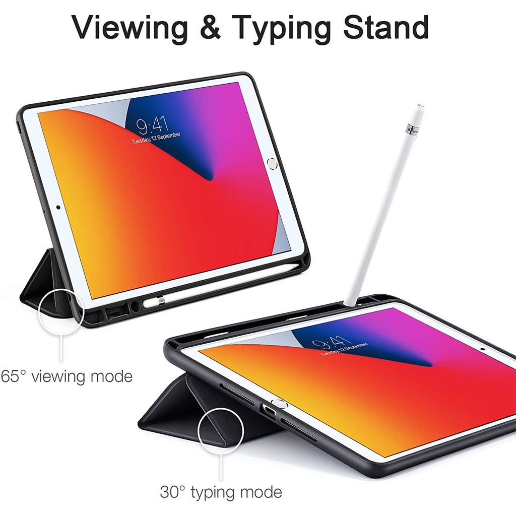 Bao da cho iPad Gen 8 10.2 2020 ESR Rebound Pencil Slim Smart Case (Có khe cắm bút Apple Pencil).