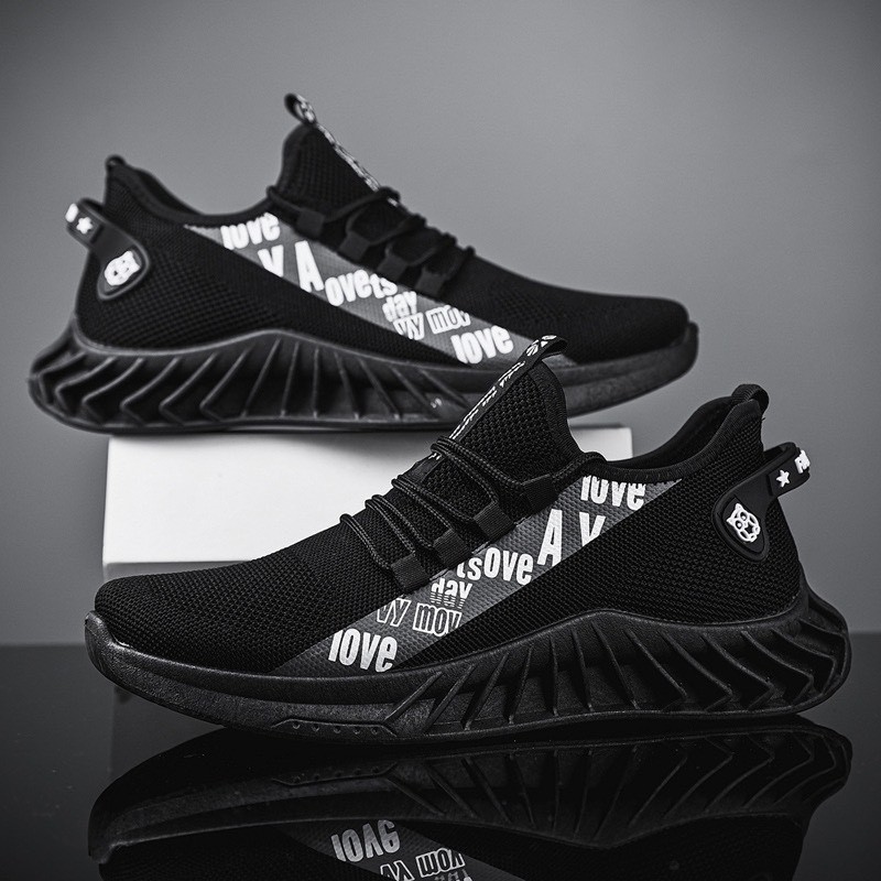 (2 Màu) Giày sneaker nam đế sọc LOVE Hottrend 2021 | BigBuy360 - bigbuy360.vn
