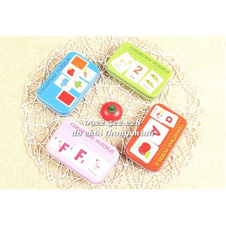 COMBO 4 Hộp thẻ chơi matching chữ/số /mầu sắc