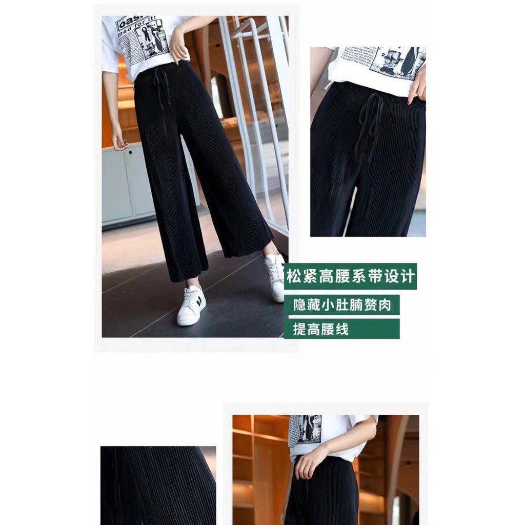 YL【Jualan spot】Quần Dài Dáng Rộng Vải Lụa Mát Cỡ Lớn Thoải Mái Cho Nữquần legging nữ Women's leggings