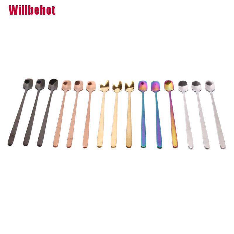 Muỗng cà phê hình vuông bằng thép không gỉ tùy chọn màu sắc