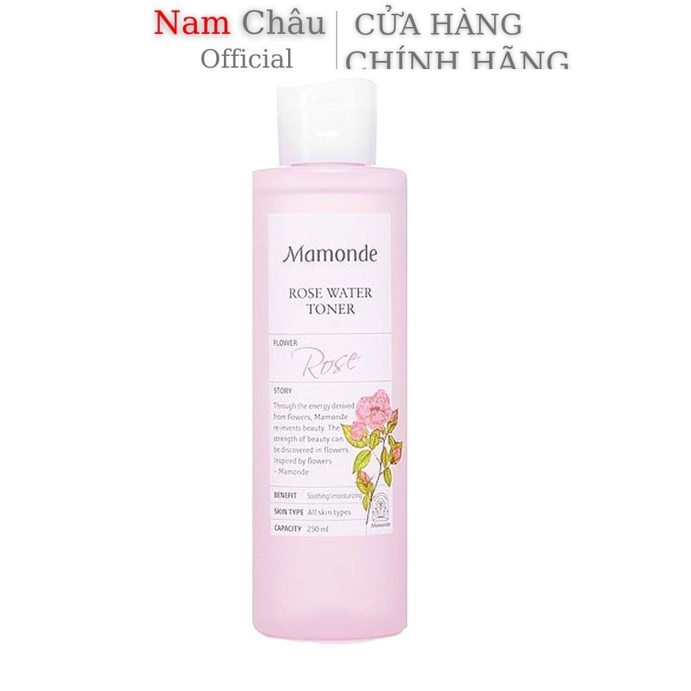 Nước Hoa Hồng Mamonde Diếp Cá, Rose Water Toner cấp ẩm, làm mềm mịn da 250ml NPP Nam Châu