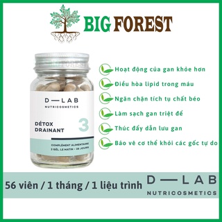 Viên uống thanh lọc, Đào thải kim loại nặng, mỡ trong gan, Bảo vệ cơ thể - Détox Foie - Liver Deto [D-LAB Pháp]