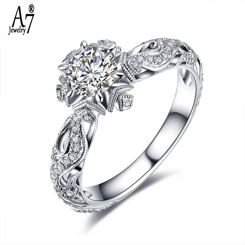 Nhẫn bạc S925 1 Karat Moissanite