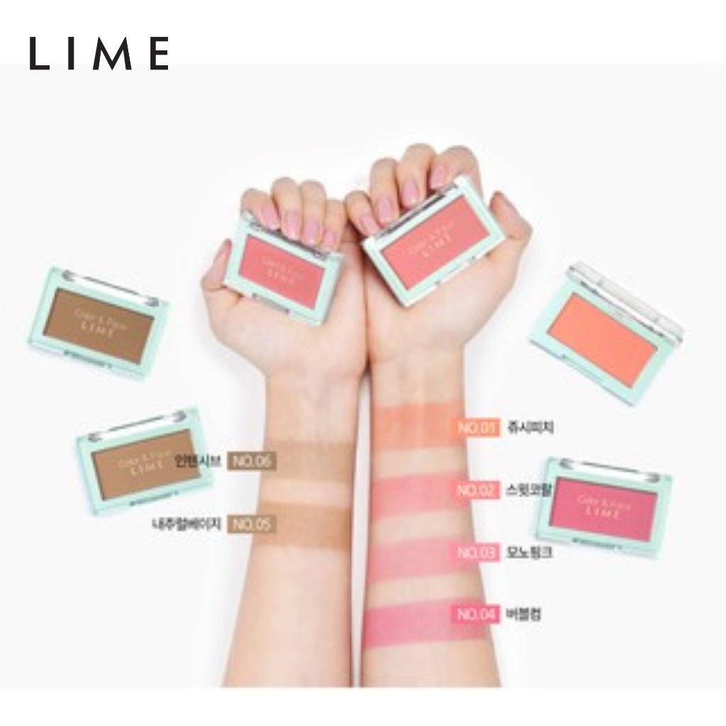Combo Da Mịn Má Hồng Phấn Má Hồng Đa Năng Lime Color & Face Single Blusher +Cushion Pink 25g | BigBuy360 - bigbuy360.vn