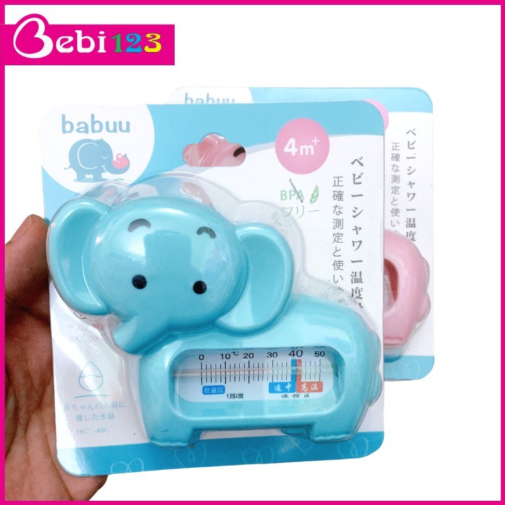 Nhiệt kế nhà tắm Babuu Nhật Bản đo nhiệt độ nước hình chú voi xinh xắn cho bé