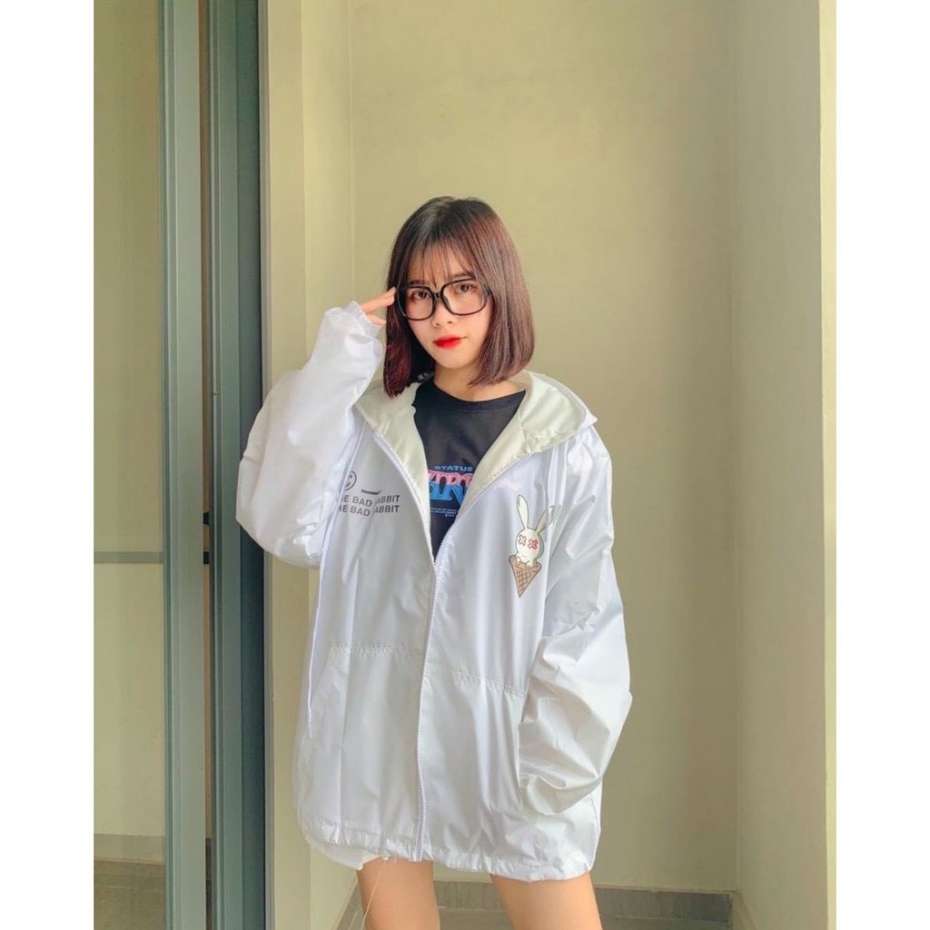 Áo khoác dù BAD RABBIT nam nữ form rộng Unisex 2 lớp Chống Nắng Siêu Hot ulzzang Jacket Bomber Guvia