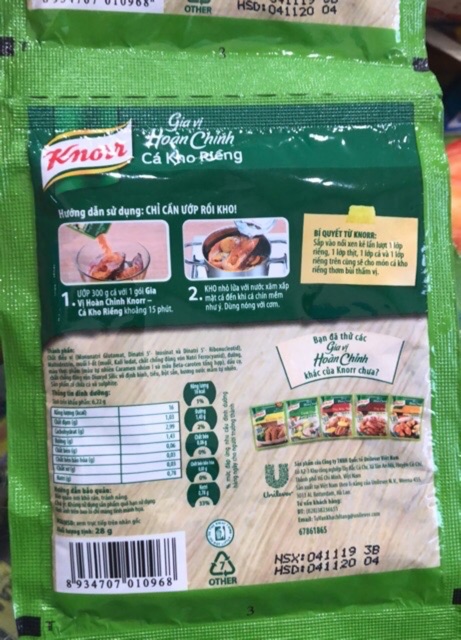 Cá kho riềng - gia vị hoàn chỉnh - Knorr 28g