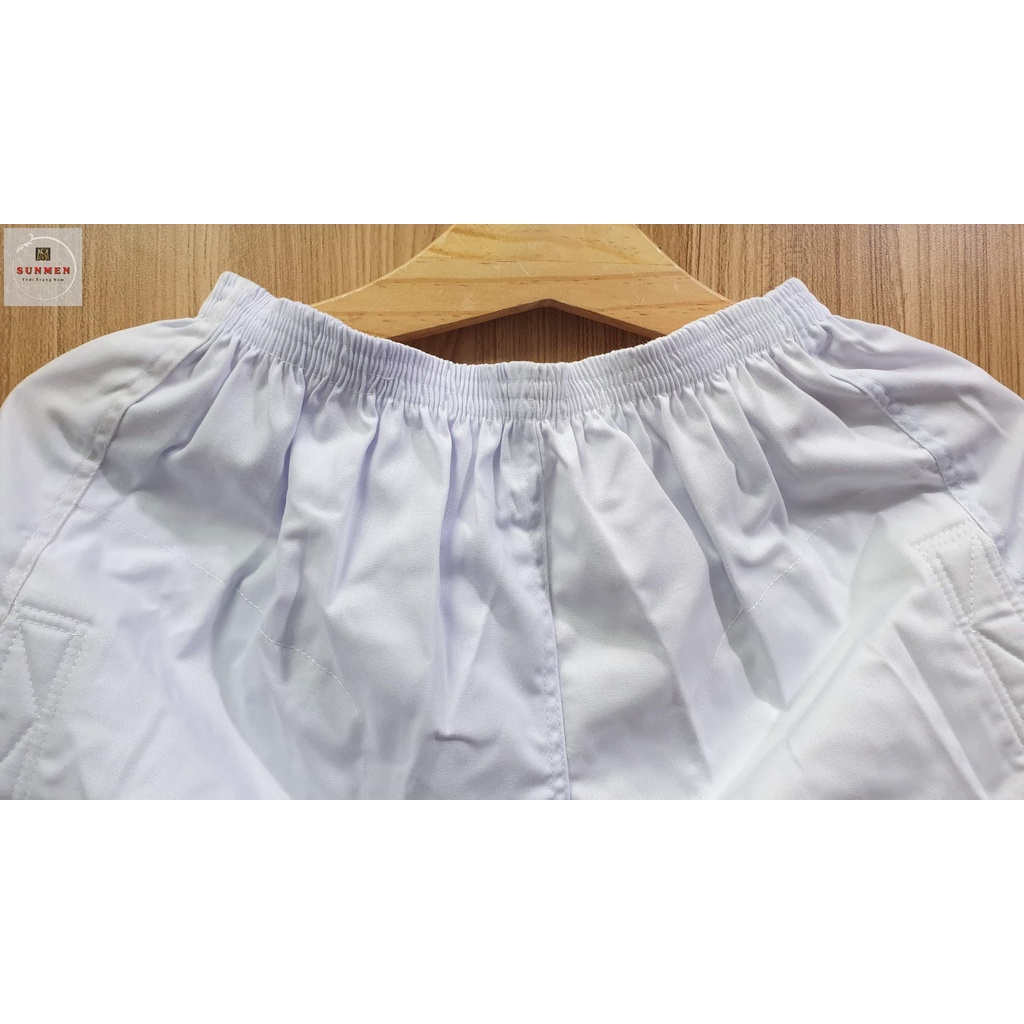 Quần Đùi Nam Kaki Đáy Nem Thể Thao Trắng SUNMEN Size Từ 45-75kg,Phù hợp mặc nhà,mặc ngủ thoáng mát