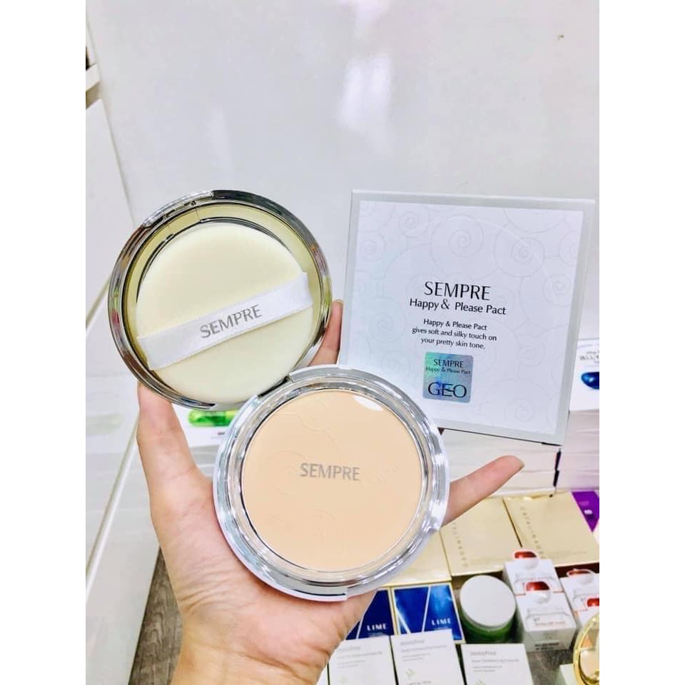 Phấn Geo Trắng siêu mịn Sempre Happy &amp; Please Pact