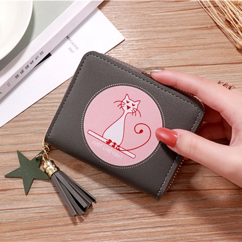 Ví Đựng Tiền Xu Mini Bằng Da Pu Họa Tiết Hoạt Hình Dễ Thương