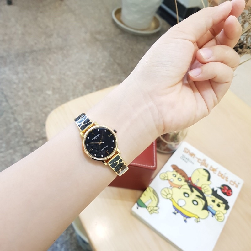 Đồng hồ nữ SUNRISE 9992SB, Vành Đá sang trọng,full hộp thẻ chính hãng, Kính Sapphire