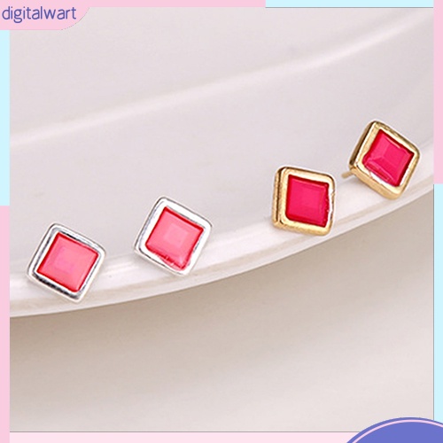 Set 6 cặp khuyên tai thiết kế hình học độc đáo nhiều màu sắc cá tính dành cho nữ