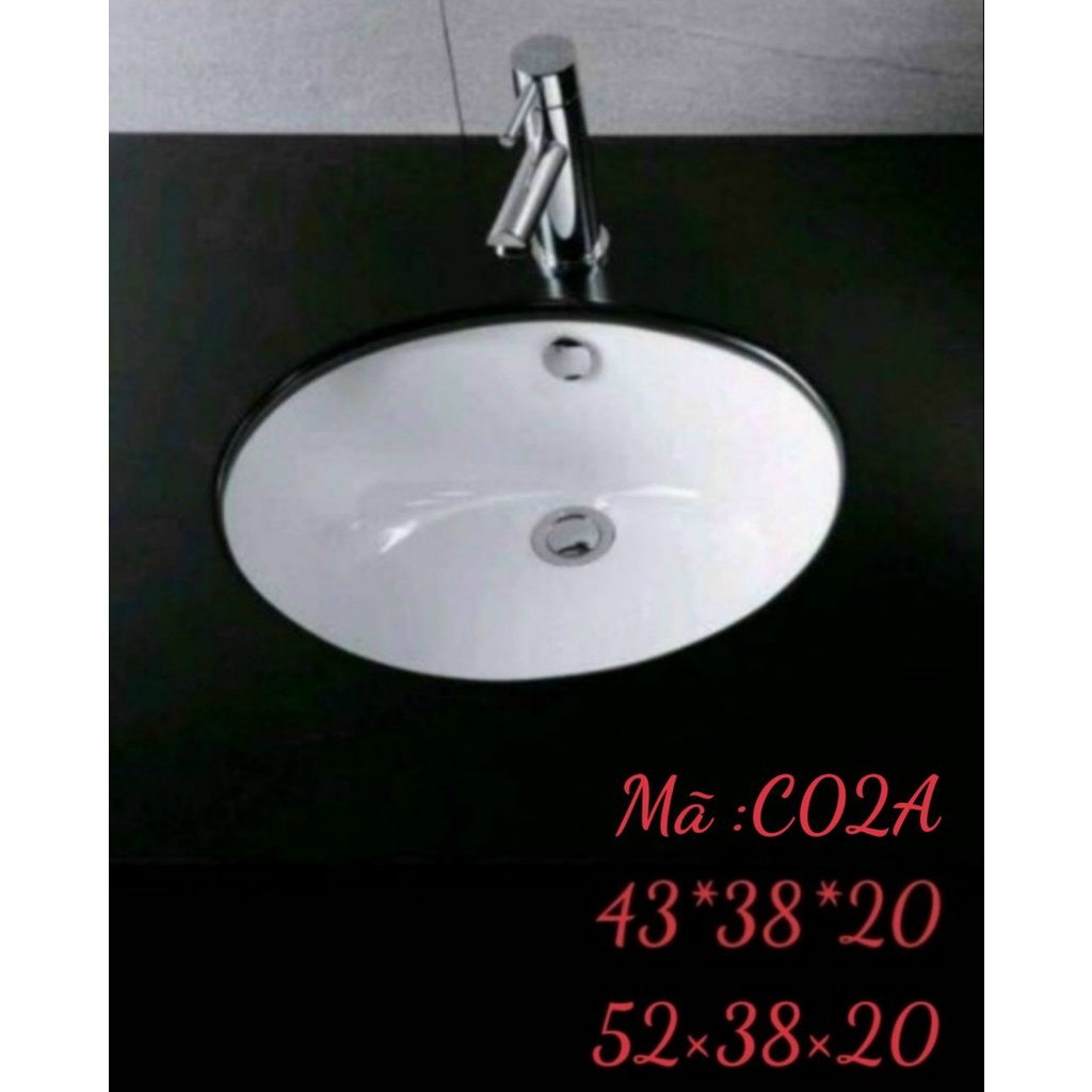 CHẬU RỬA LAVABO BÀN ĐÁ ÂM DƯƠNG VÀNH - C02A