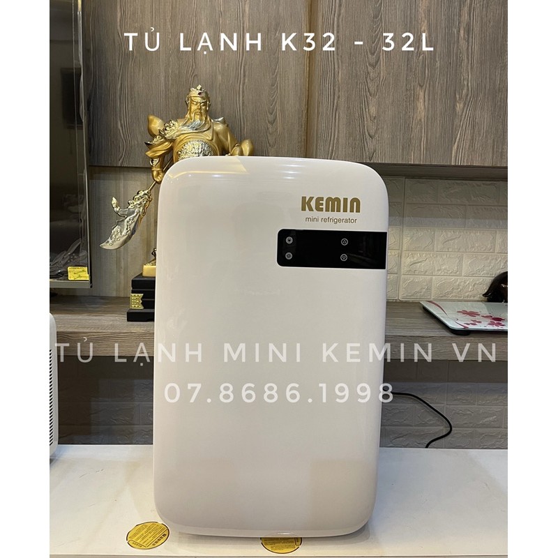 (SẴN)Tủ lạnh mini kemin bảo quản mĩ phẩm trữ sữa có ngăn đá 32L