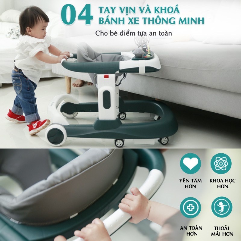 Xe tập đi chữ U cho bé, có bàn phát nhạc kèm bàn ăn Vbaby 009 - bảo hành 1 năm