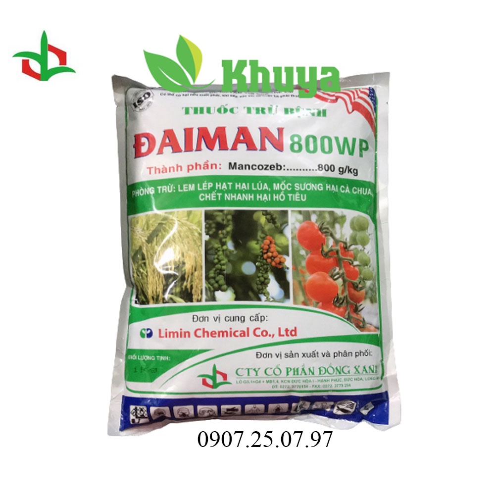 Thuốc Trừ Bệnh ĐAIMAN 800WP 1kg Mancozeb Xanh