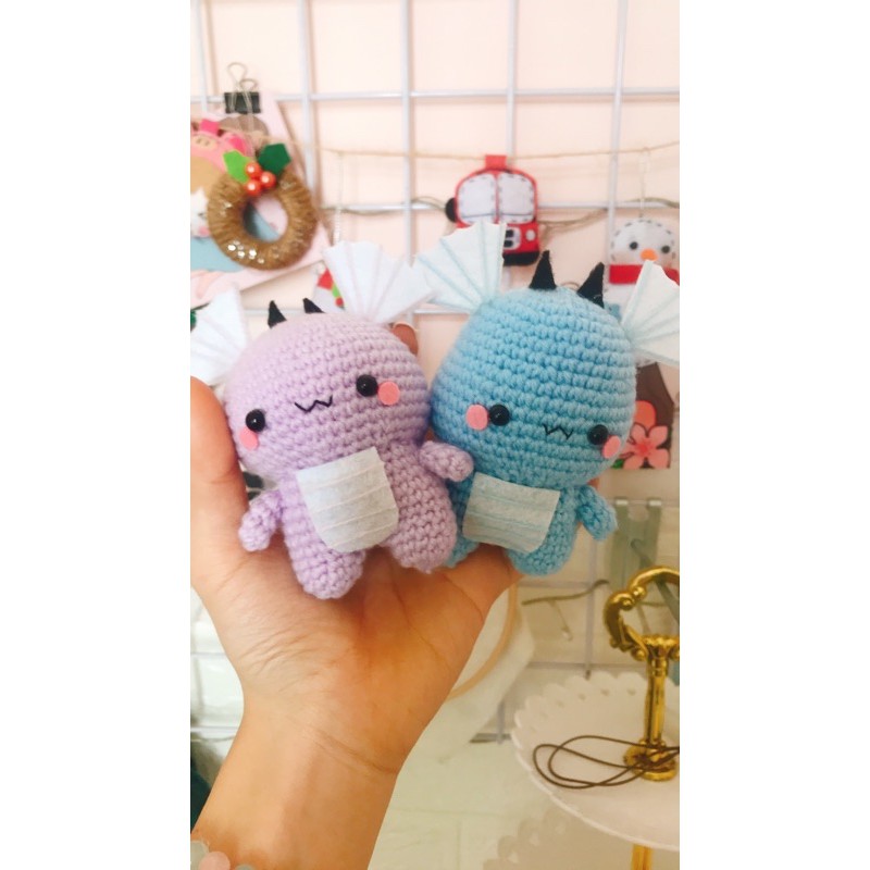 Móc khoá rồng bằng len handmade