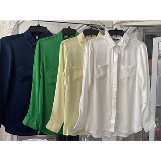 áo somi lụa dài tay trắng hãng inc xịn vnxk