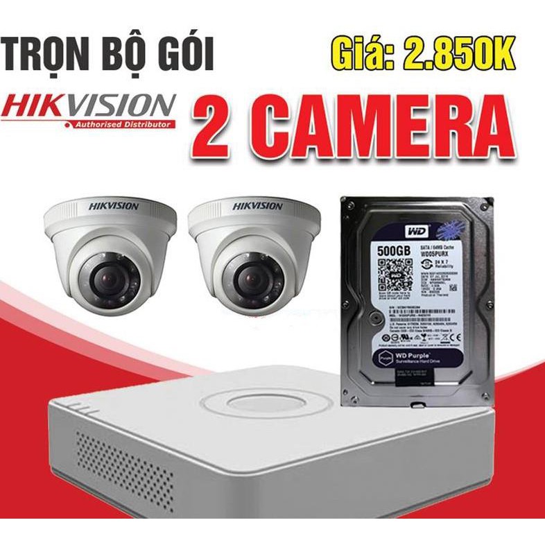 BỘ KIT CAMERA HIKVISION TVI 2MP ( 2 MẮT)
