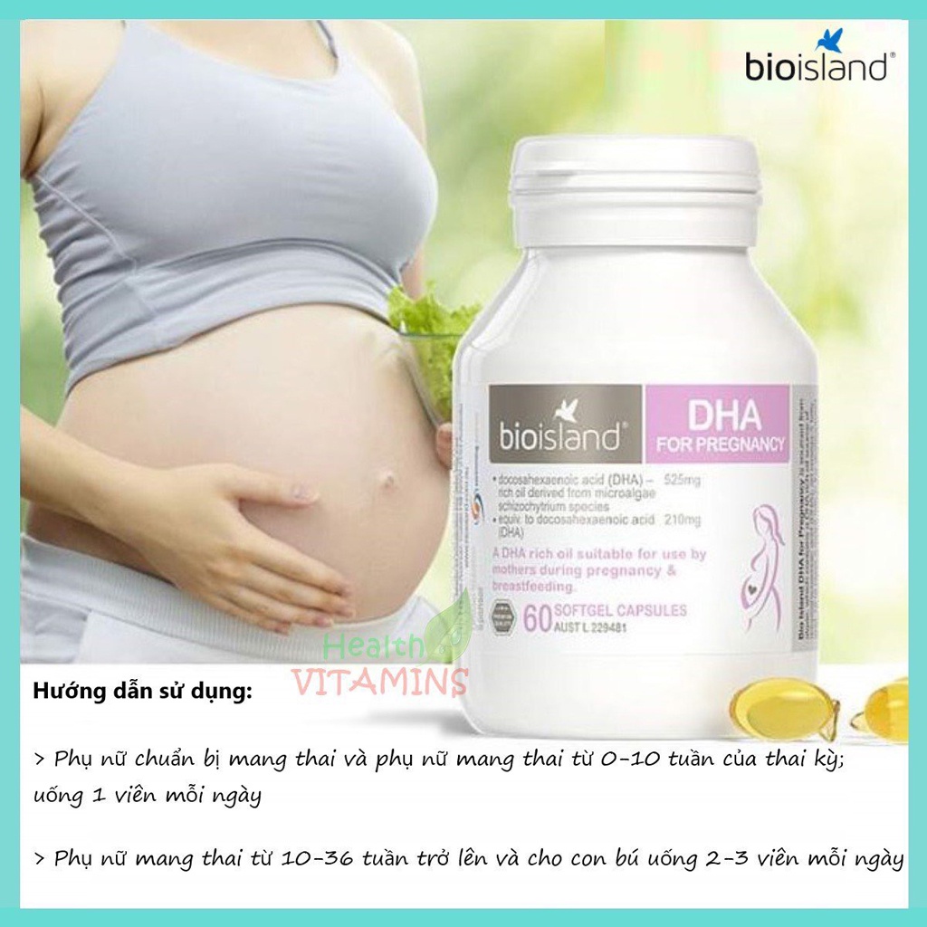 Viên uống Dha bầu Bioisland Úc, 60 viên