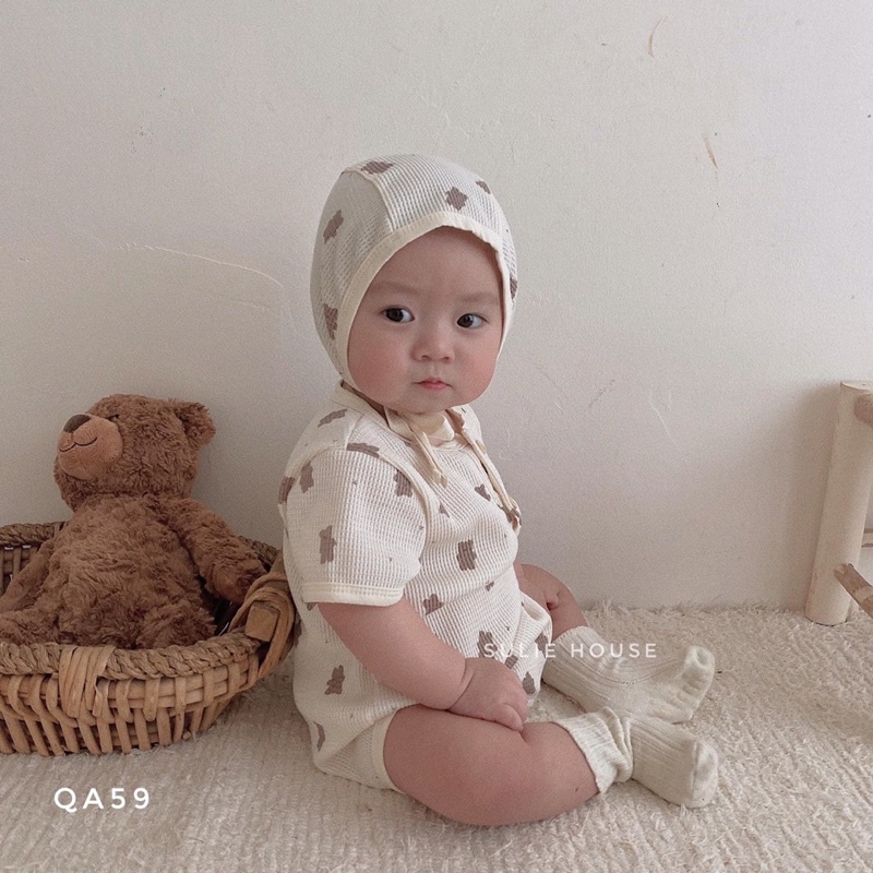 Set body kèm mũ gấu be - QA59