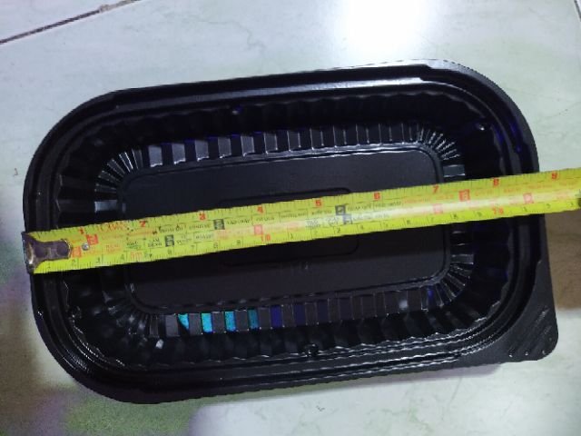 hộp đen dùng 1 lần 50 cái có nắp khay nhựa đen | BigBuy360 - bigbuy360.vn