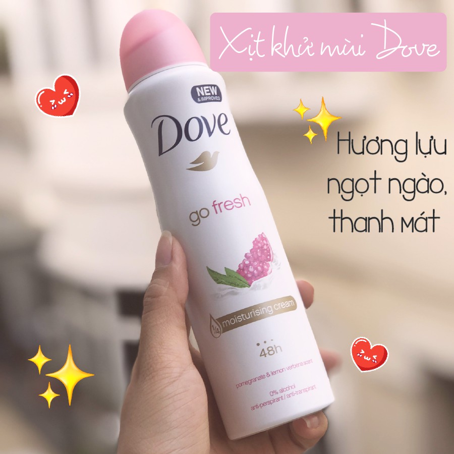 Combo 2 Xịt khử mùi Dove nhập khẩu từ Mỹ 150ml/chai