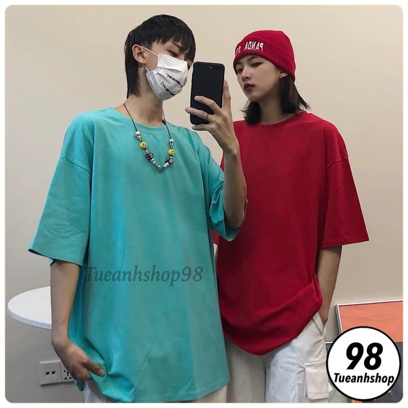 Áo Thun Trơn Tay Lỡ 16 MÀU Chất Vải Cotton mềm mịn - Áo Thun Nam Nữ From Rộng Unisex Phong Cách Hàn Quốc Freesize 38-68k