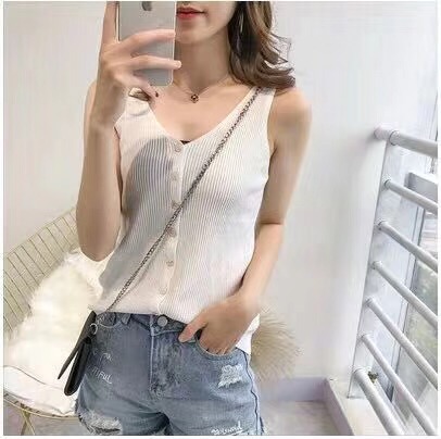 Áo Nữ Không Tay Cổ Chữ V Thời Trang Quyến Rũ | BigBuy360 - bigbuy360.vn